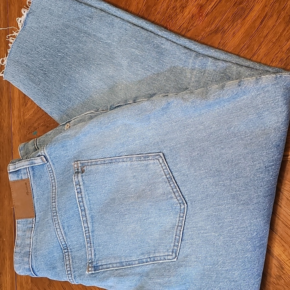 Madewell Light BNWT Fringe Curve Vintage Boho Distressed Oversize Jean Sz 32 - Picture 6 of 11